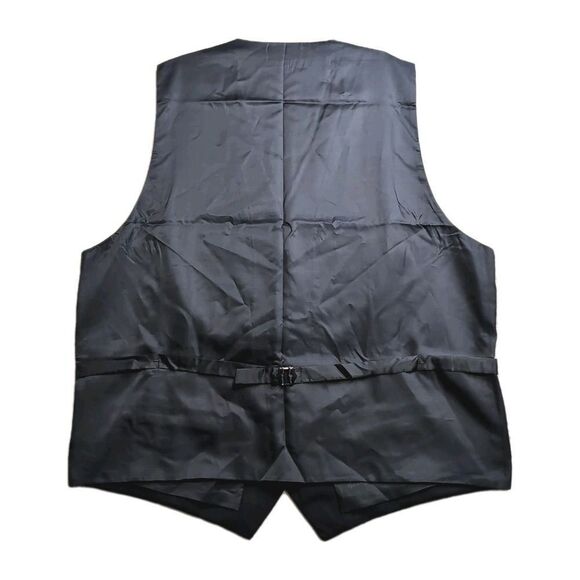 Gioberti Lined Men XL Navy Blue 5-Button Formal Suit Vest VS95 with Real Pockets - Picture 3 of 8